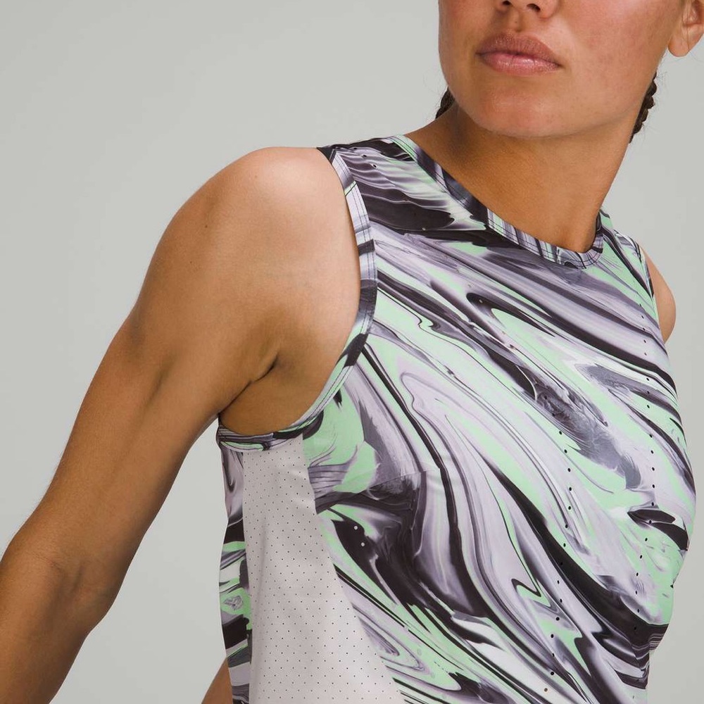 Lululemon Paint Glide Warp Multi Swift Ventilated Running Tank Top